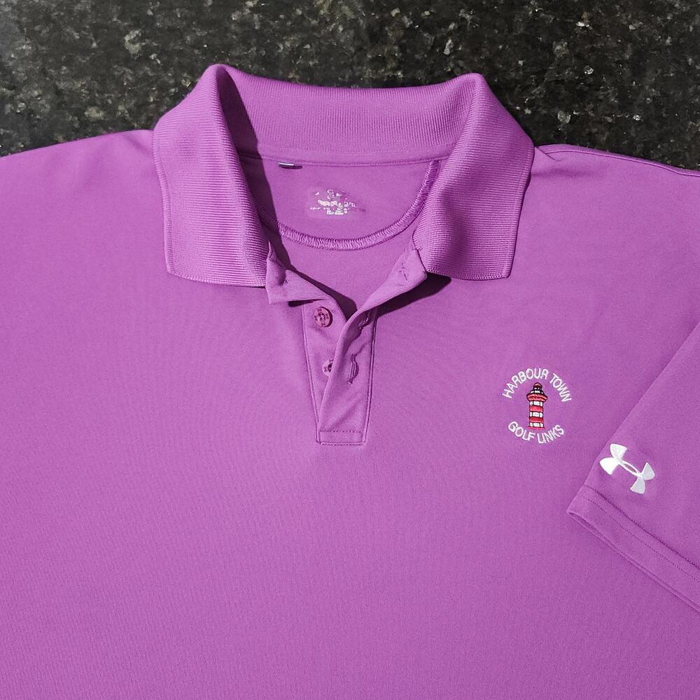 Under Armour Harbour Town Golf Links Stretch Performance Polo Purple Large
